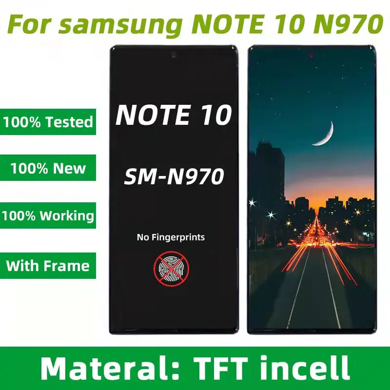 TFT-дисплей Crazy Cow для Samsung Galaxy Note 10 N970 N970F с емкостным сенсорным экраном и сменной рамкой для дигитайзера в ...
