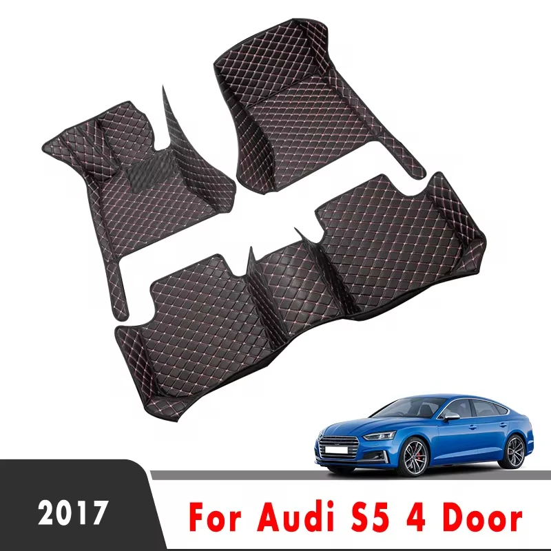 Car Floor Mats For Audi S5 4 Door 2017 Artificial Leather Car Carpet Car Automobile Custom Styling Interior Accessories Car Mats