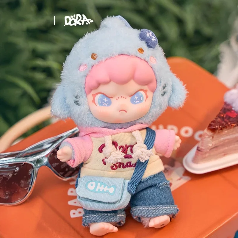 Nuevo muñeco de vinilo genuino Dora Sharky Lala de 17cm, colgante de decoración Dora, mochila, muñeco colgante, figura de Anime, juguete, regalo de cumpleaños/Navidad