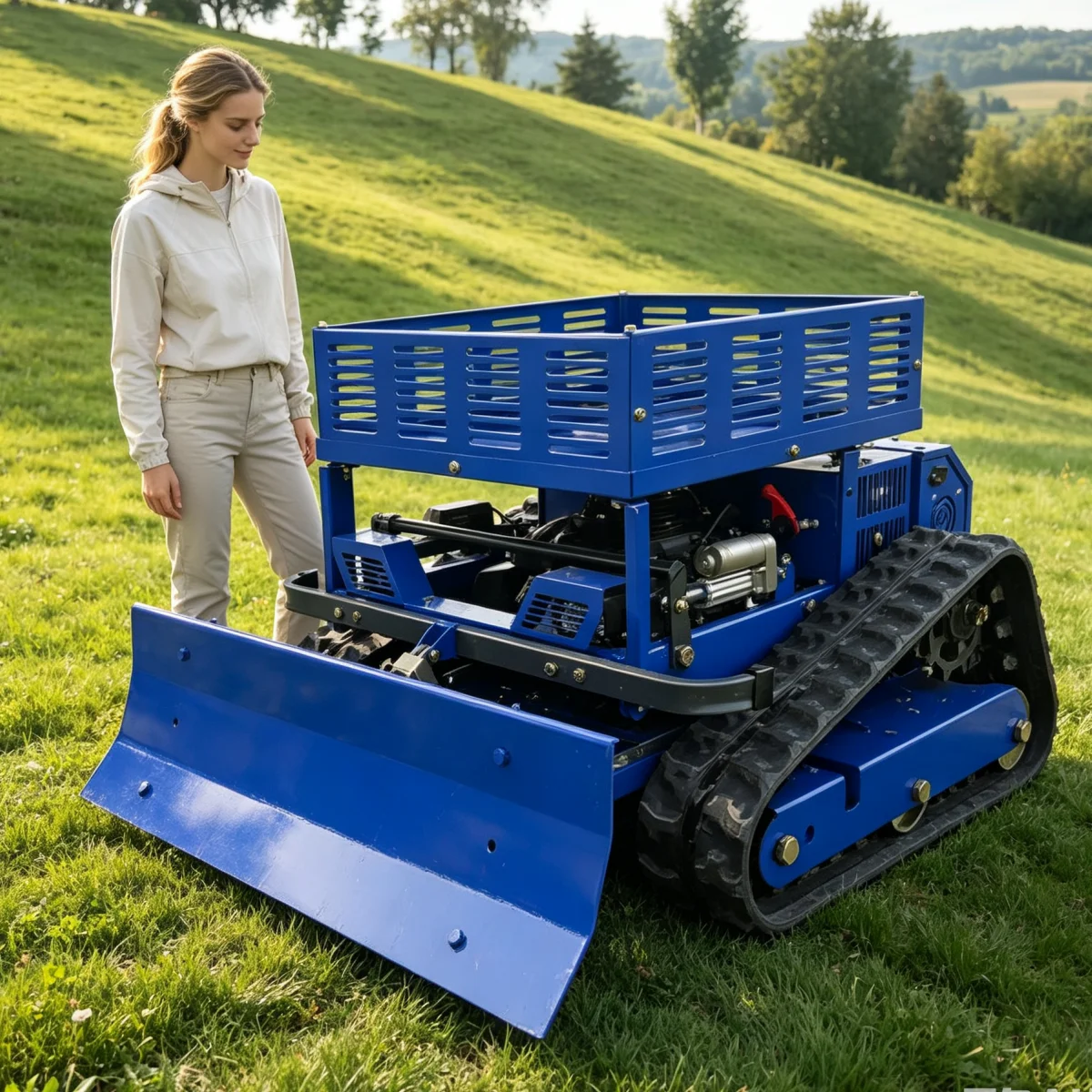 Customized Flail Mower Robot Lawn Mower Petrol Radio Controlled Crawler Flail Lawn Mower For Large Farm Commercial Lawn Maint