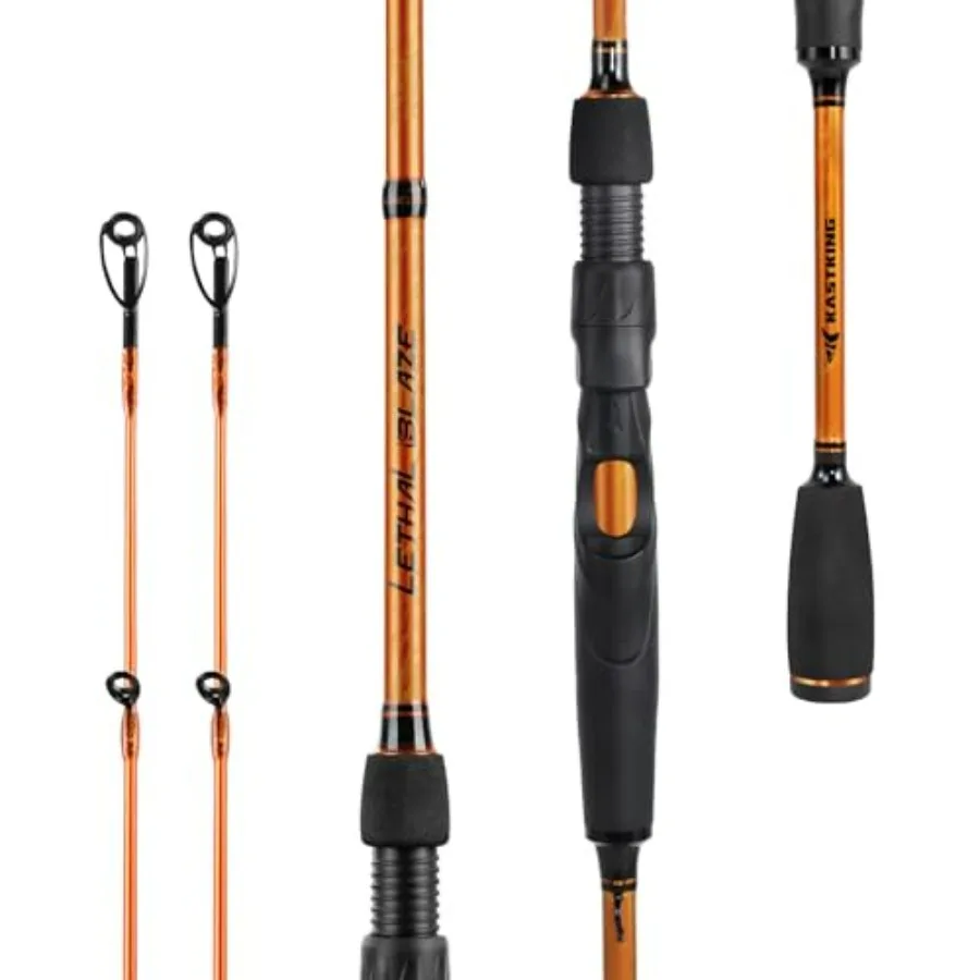 

Lethal Blaze Twin-Tip Fishing Rods, IM6 Graphite Blanks ing and ning Rods, 2-Piece Rod with Extra Tip, PTS Power Transition Sys