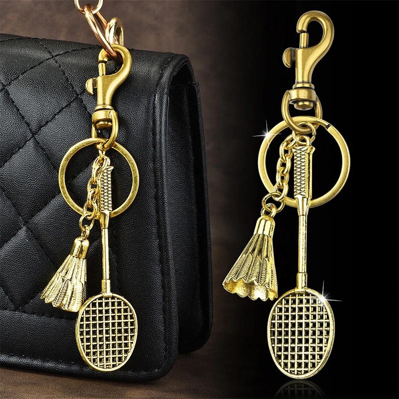 Alloy Badminton Sports Series Keychain Pendant For Women Men Cute Mini Badminton Keyring Exquisite Backpack Decoration Gifts