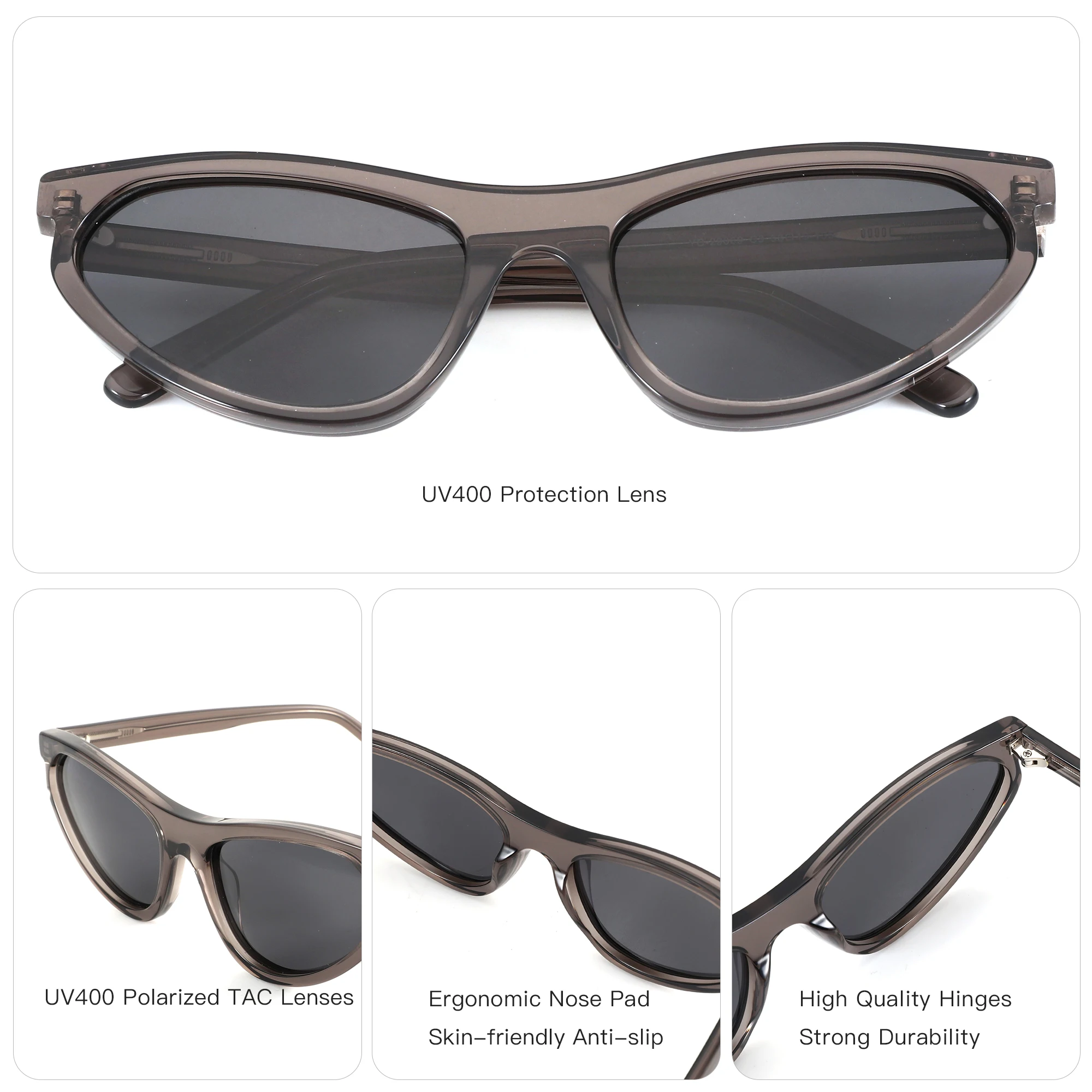 AIREIGHT L Size Acetate Polarized UV400 Butterfly Prescription Sunglasses Men Women Myopia Optical Sun Glasses For Driving