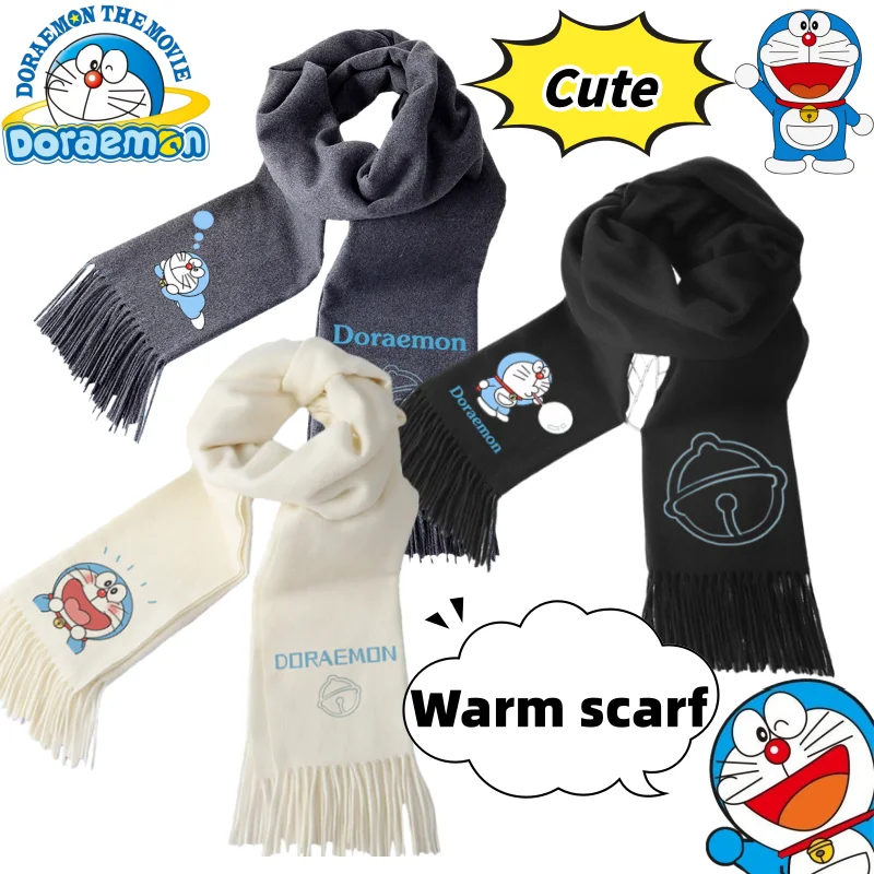 

Doraemon Cute High-Quality Anime Character Merchandise Warm Scarf Creative Personalized Simple Cartoon Plaid Scarf Holiday Gift
