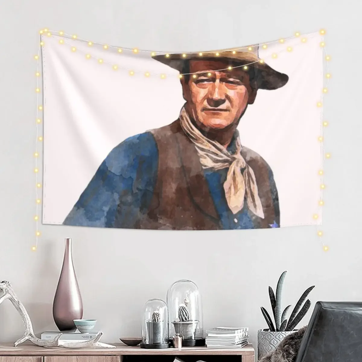 John Wayne The Duke - Watercolor Tapestry House Decoration Custom Tapestry