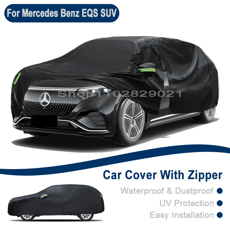 

Outdoor Full Vehicle Cover For Mercedes Benz EQS SUV - Side Zipper Design, Waterproof Dustproof Sun Protection Car Cover