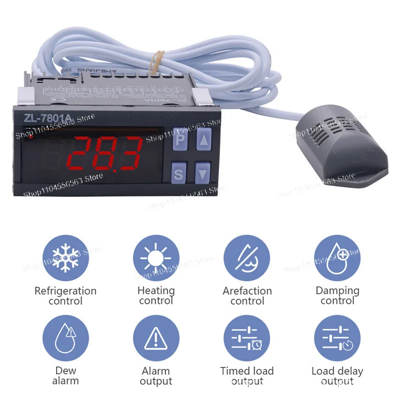 ZL-7801A Intelligent Temp & Humidity Controller, Automatic Incubator Hot/Cold Regulator