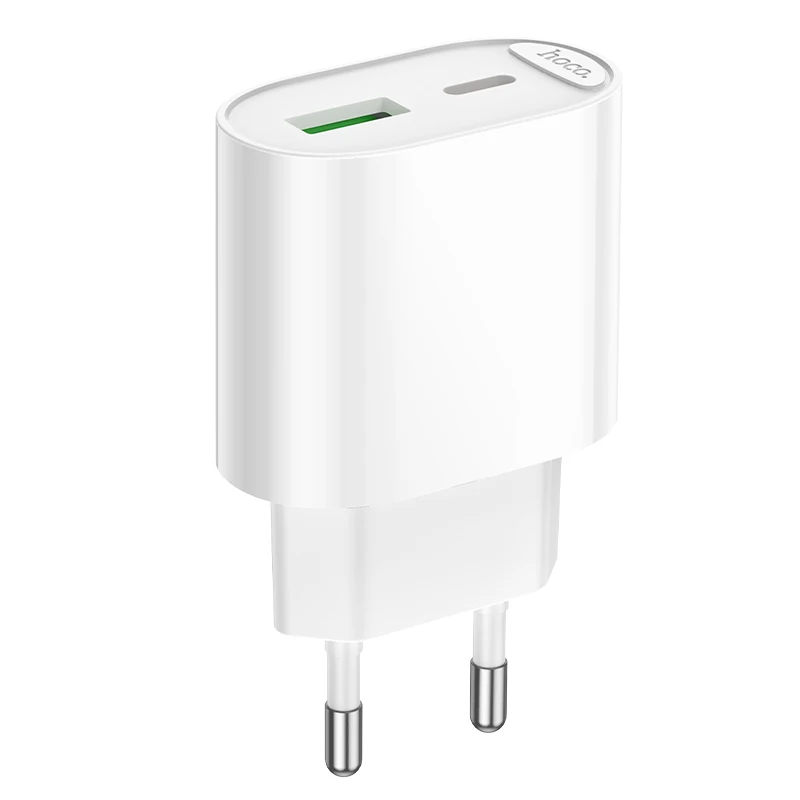 HOCO PD20W QC3.0 Fast Charging Phone Charger For Xiaomi 15 17 Ultra PD3.0 USB C Port Travel Wall Adapter For Huawei P30 P40 Pro