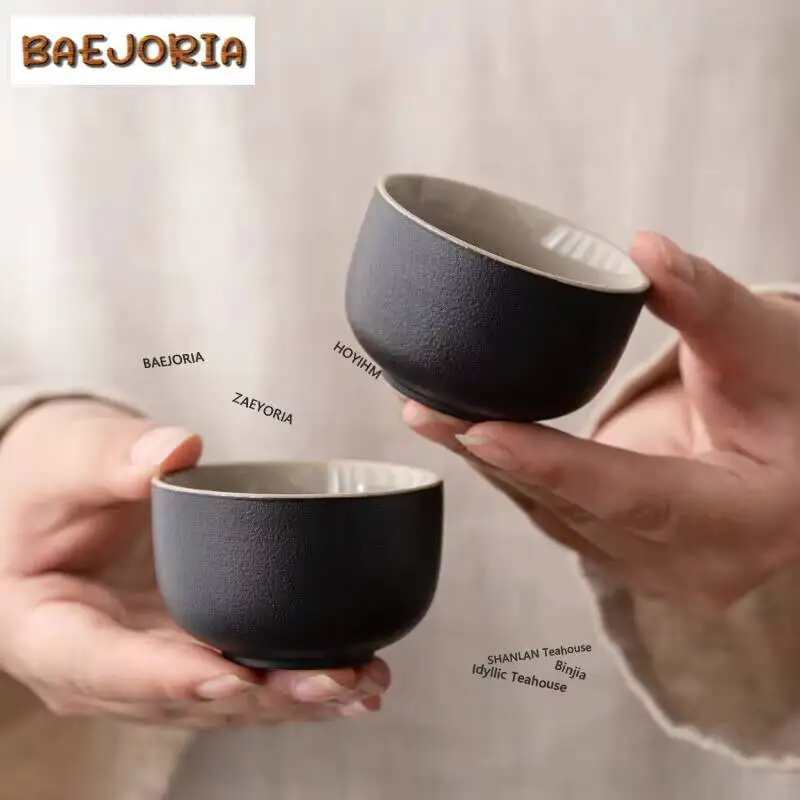 Coarse Pottery Boutique Handmade Tea-calix Household Small Size Master Cup Luxury Tea Pair Set Personal Bowl Tea Items Crafts