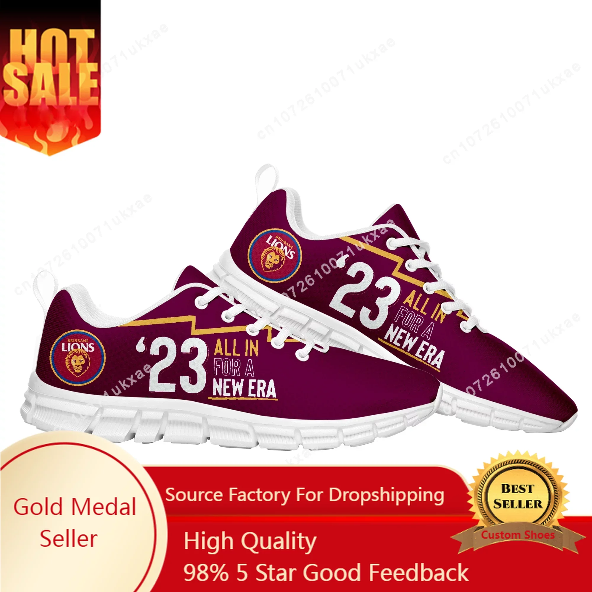 

Brisbane Lions Australian Football Sports Shoes Mens Womens Teenager Sneakers High Quality Sneaker Custom Shoes