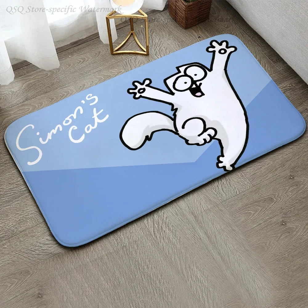 Cartoon Simon Cute C-Cat Floor Mat Doormats Home Carpet Foot Bathroom Absorbent Anti-Slip Home Decor