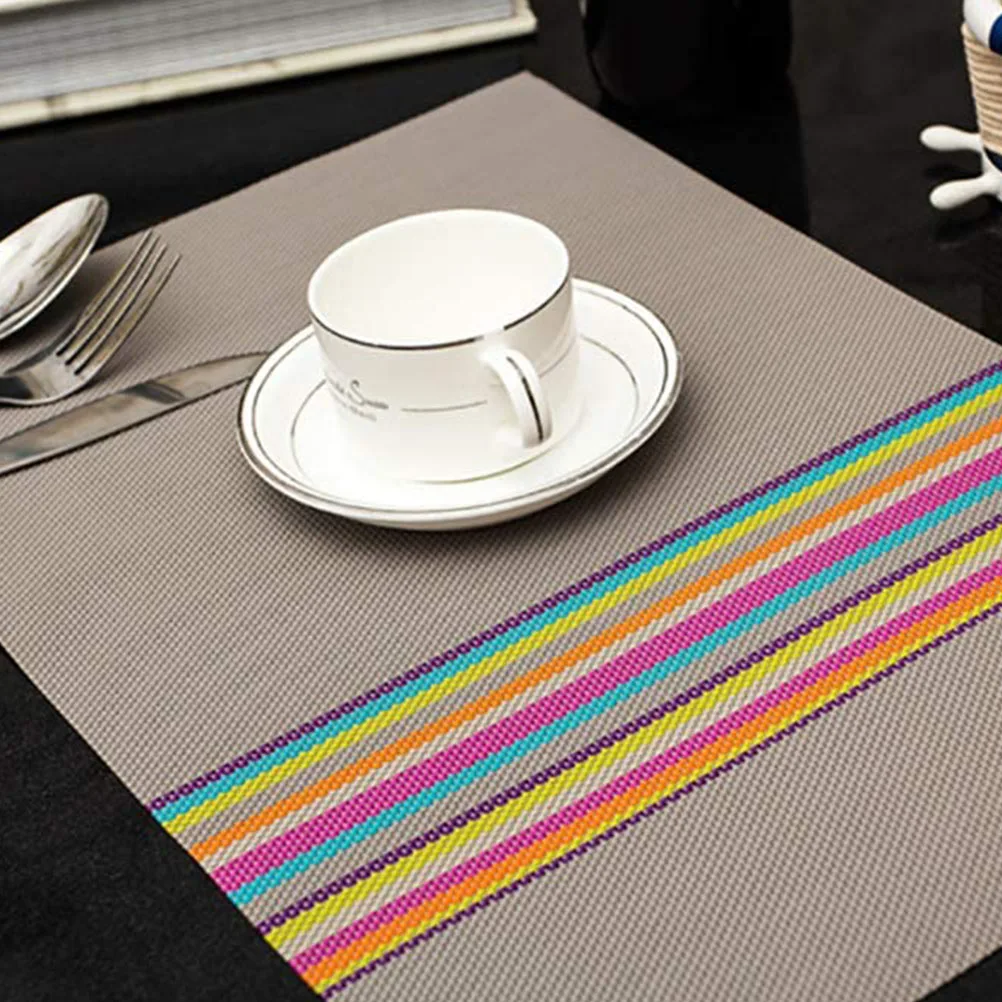 

6pcs PVC Placemats Simple Exquisite EcoFriendly NonSlip Foldable HeatInsulation SolidColors HomeDecoration