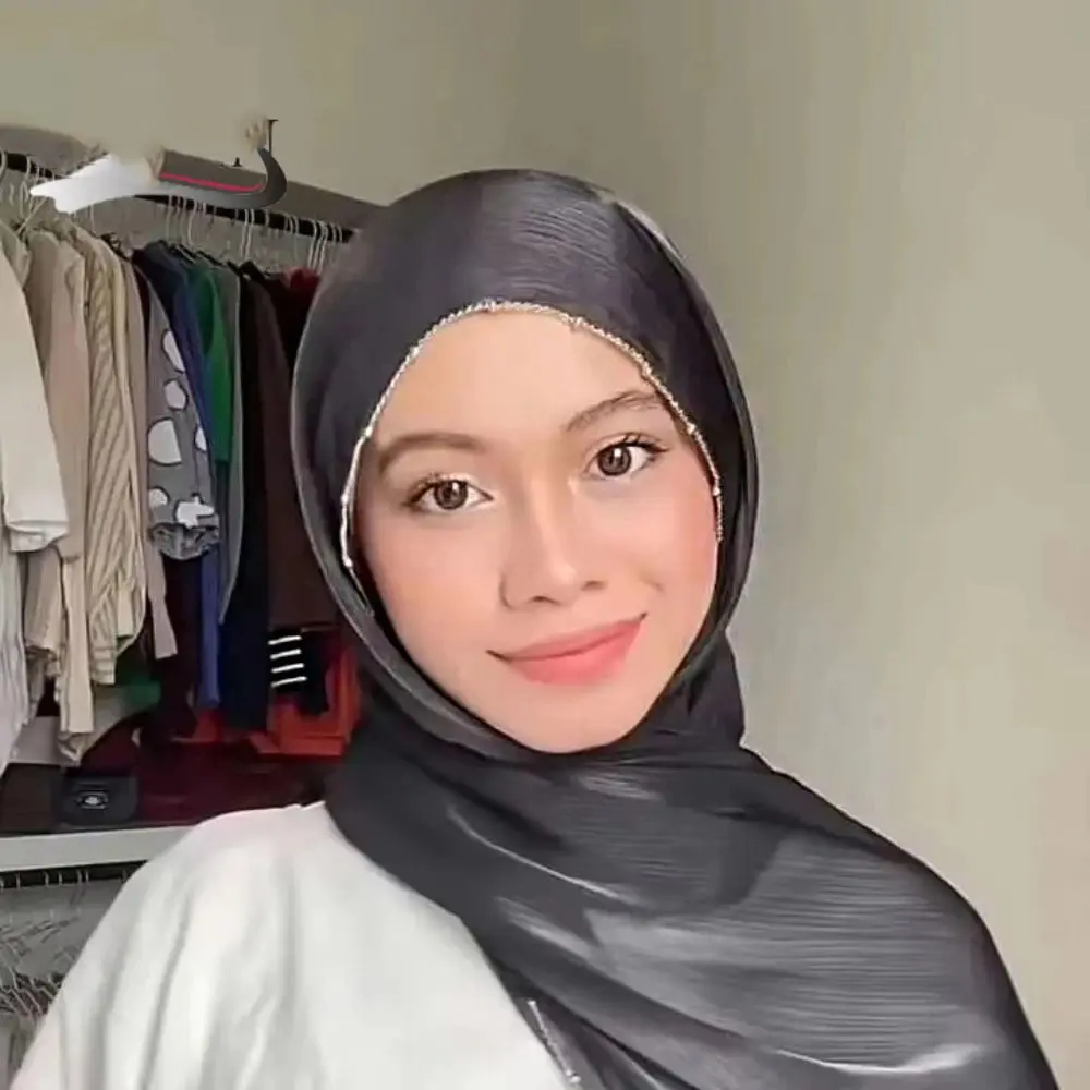 ผ้าคลุมศีรษะแบบอิสลาม ประดับลูกปัดสวยงาม ผ้าพันคอแบบยาว ผ้าคลุมไหล่ ลายโซ่คลื่น ผ้าพัชมีนา ผ้าคลุมศีรษะผู้หญิงจากมาเลเซีย
