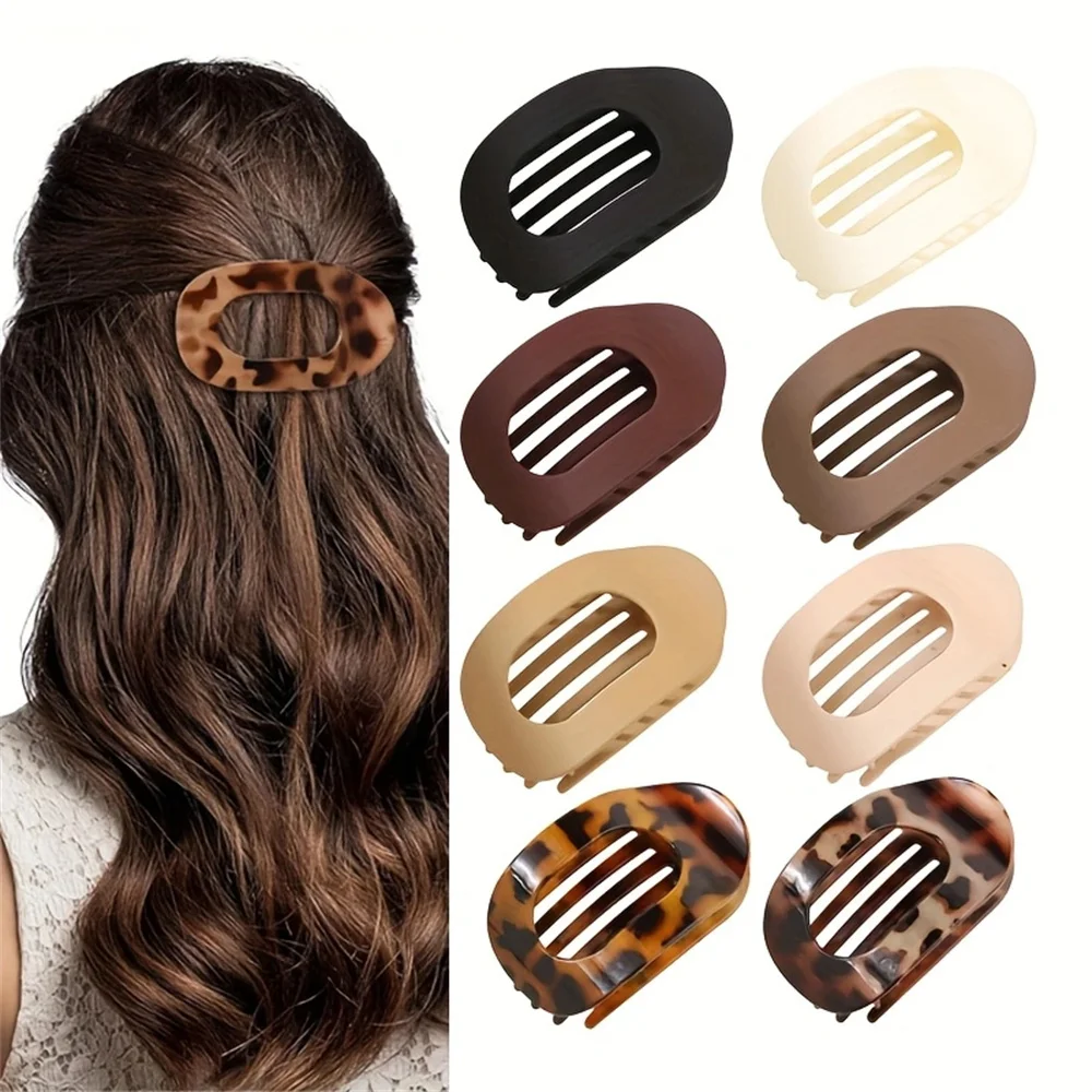 

4Pcs/Set New Elegant Matte Acrylic Rounded Duckbill Hair Clips Women Fashion Solid Color Plastic Hairpin Hair Accessories