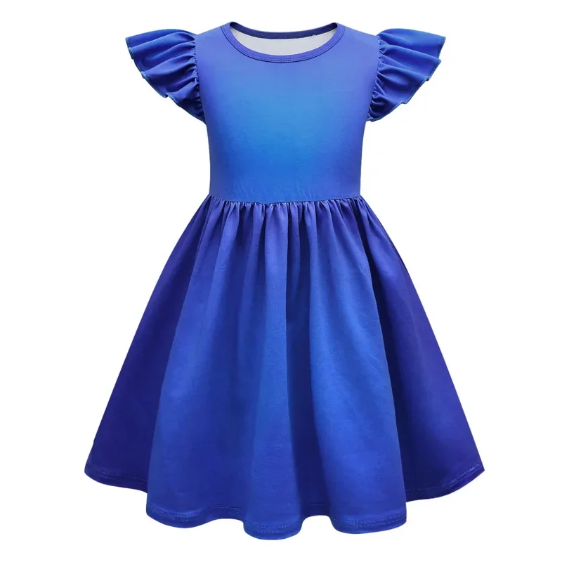 HN8 2023 Kinderkleid für Mädchen Regenbogenfreunde Cosplay Kostüme Sommer blaue Kleidung und Maske Kinder Geburtstagsgeschenk ausgefallene ou 8... Gf