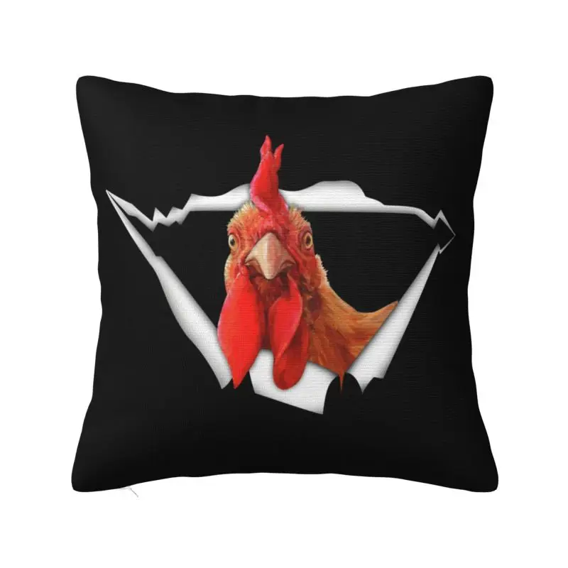 Custom Cartoon Rooster Animal Funny Chicken Pillow Case 45x45cm Chair Cushion Cover Square Pillowcase