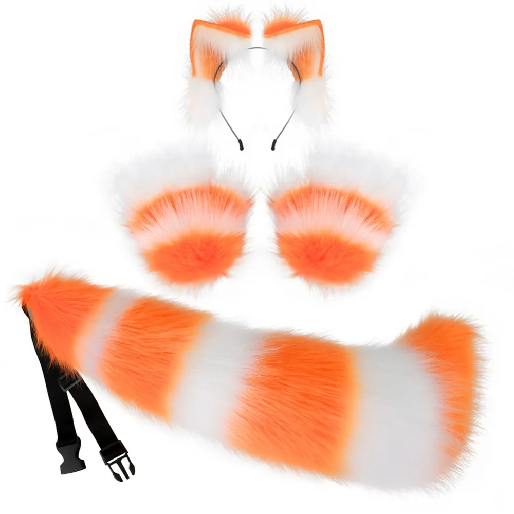 Beast Ear Headband Cosplay Comic Show Halloween Decoration Comic Show Props Fox Ear Tail Suit Fit For Anime Zones Decor 3