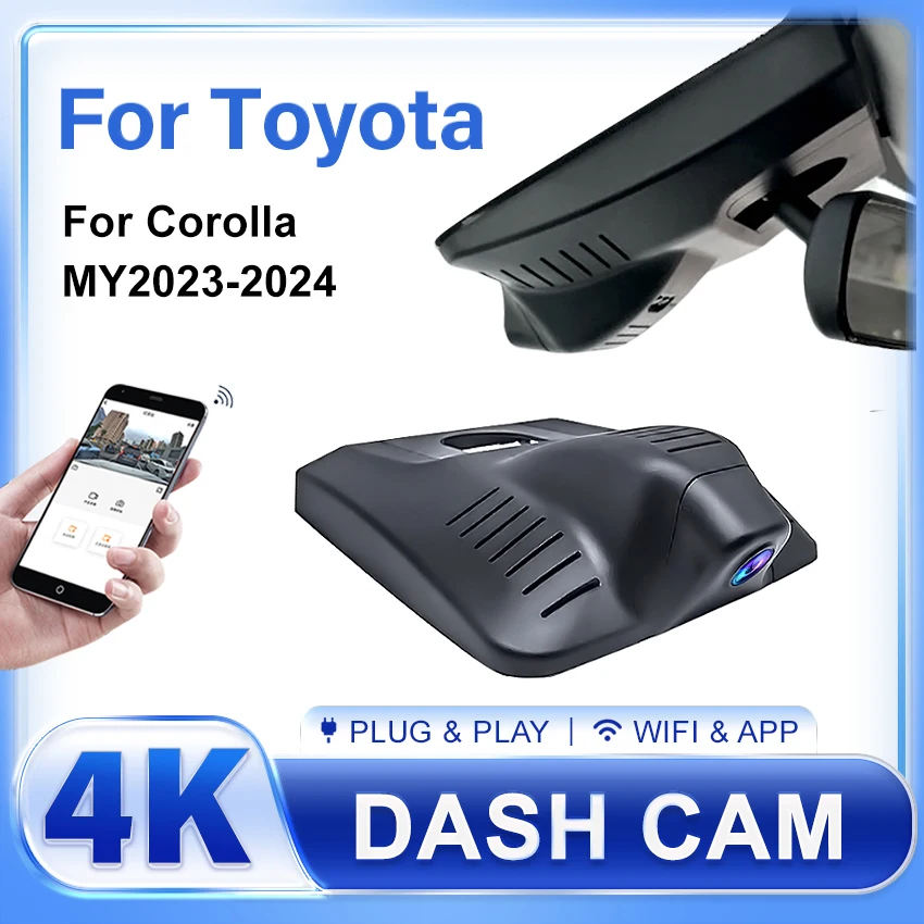 

Car DVR For Toyota Corolla 2023 2024 4K Dash Cam Driving Recorder UHD Night Vision DashCam,Front and Rear Camera Wireless