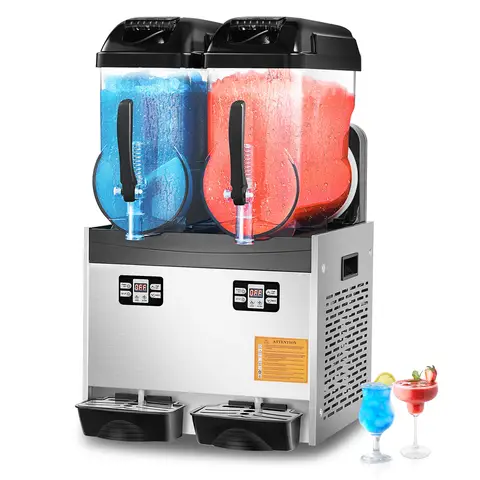 SucceBuy 3-36L Commercial Slushy Machine 1-3 Tanks Stainless Steel Margarita Smoothie Frozen Drink Maker for Party Restaurants