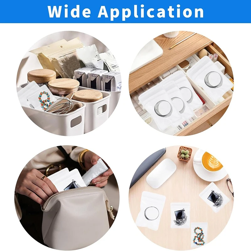 Top-60PC Jewelry Bags Clear Plastic Reclosable Thick Zip Lock Bags For Photo Bakery Treats Travel Storage Packaging