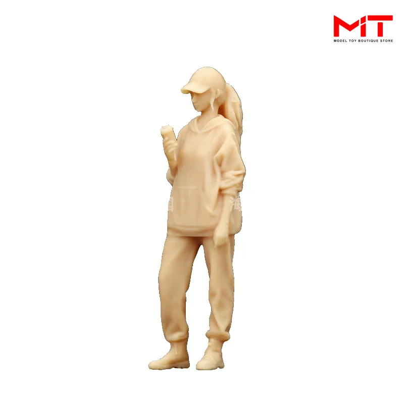 Diorama-Figurine imprimée en 3D pour enfant, accessoire de loisir, beauté, fille buvant du café, mini-indicateur, scène de table, modèle pour voiture, jouet, 1/64, 1/43, A310