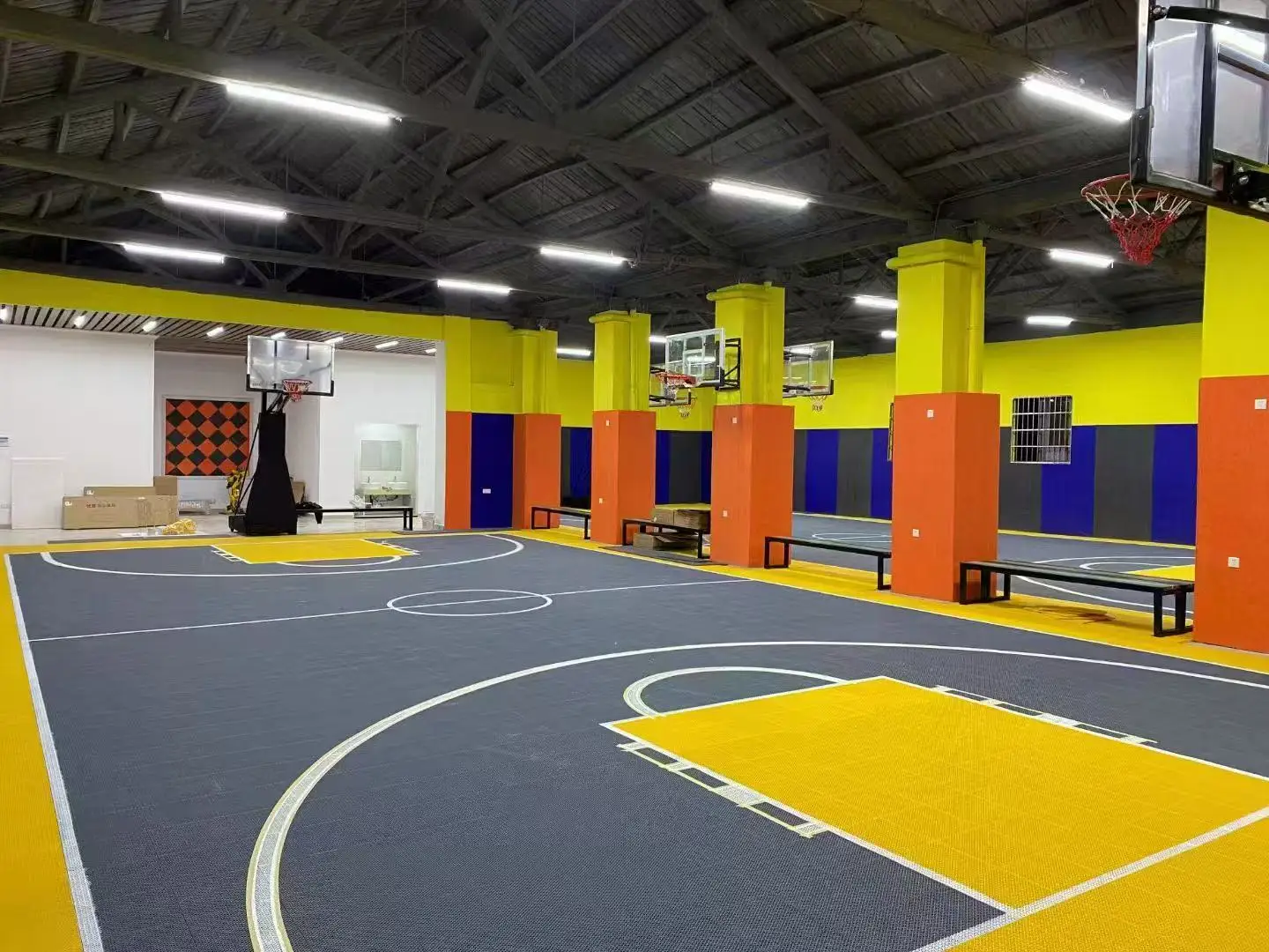 Outdoor Portable Multi-Purpose Sports Flooring Tile PP Material for Basketball And Badminton Courts Graphic Design Solution