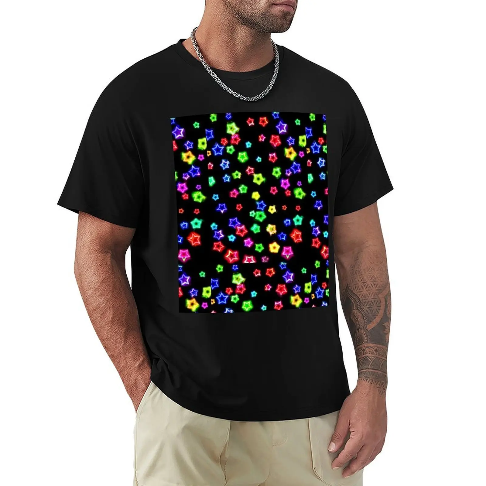 

Neon Rainbow stars T-Shirt new edition topping clothing for men