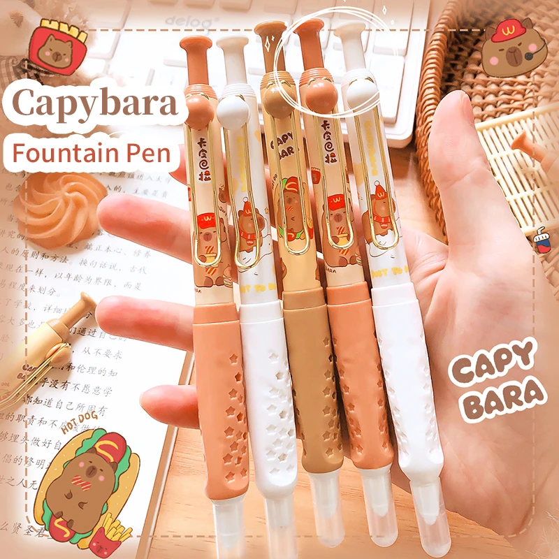 1pcs Capybara  Press Type Ink Pen office supplies 0.38 Nib Luxury Student Stationery Office School Supplies Gifts Fountain Pen