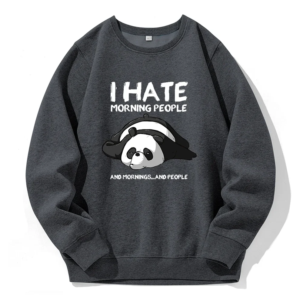 Lazy Panda I Hate Morning People Men Hoody Spandex Comfortable Tracksuit Fashion Classic New Hoodie Basic Loose Sports Hoodies