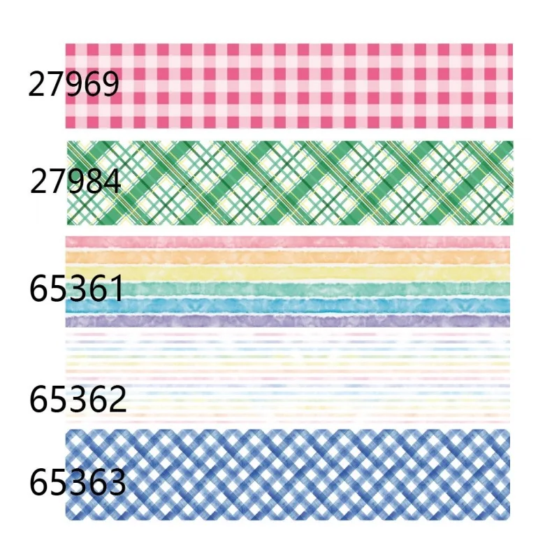 5yards Green and Pink Blue Plaid  Grosgrain Ribbon Packing for Hairbows Craft Materials DIY Sewing Accessories