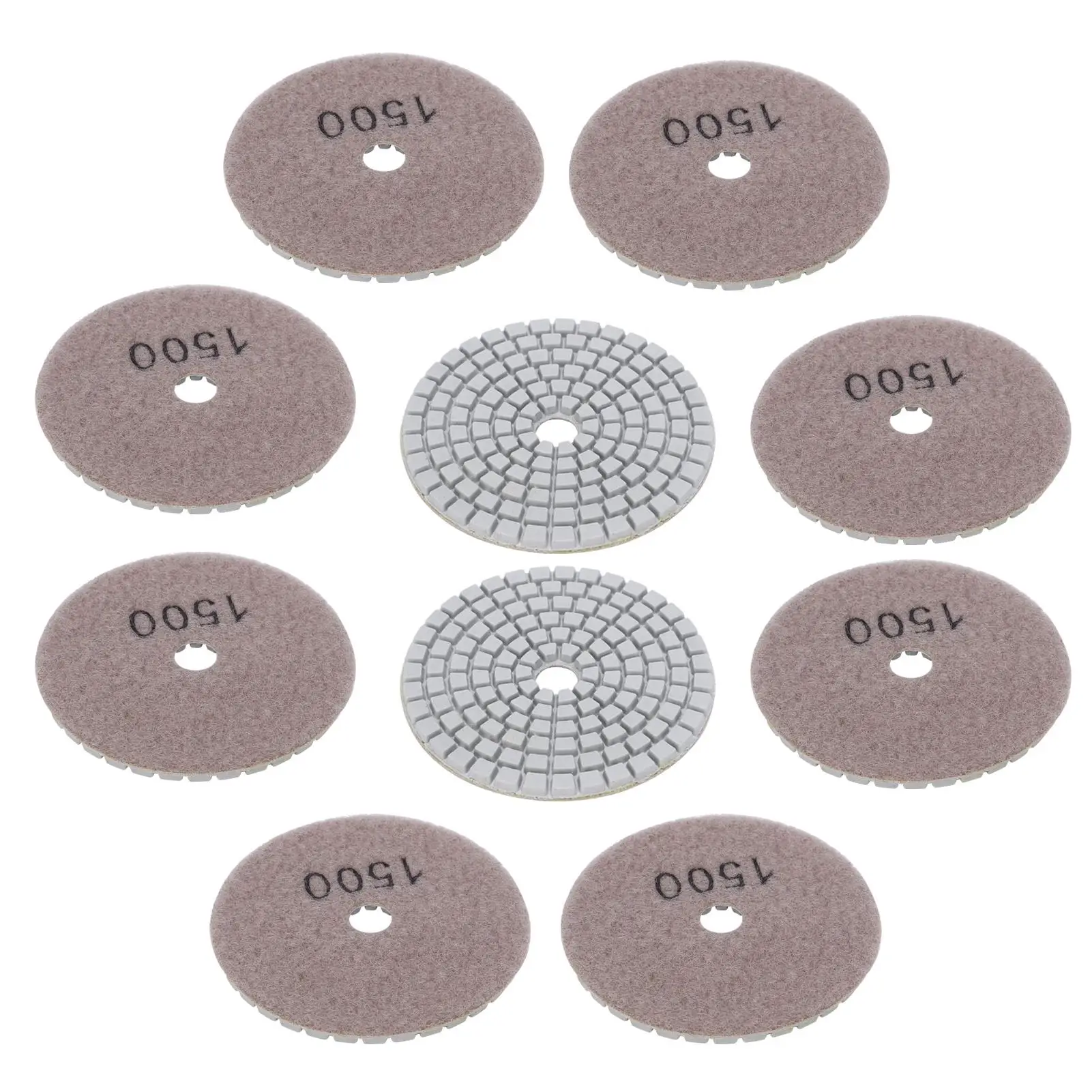 10Pcs 3in White Sanding Discs Buffing Pads for Marble Concrete Stones, 1500 Mesh