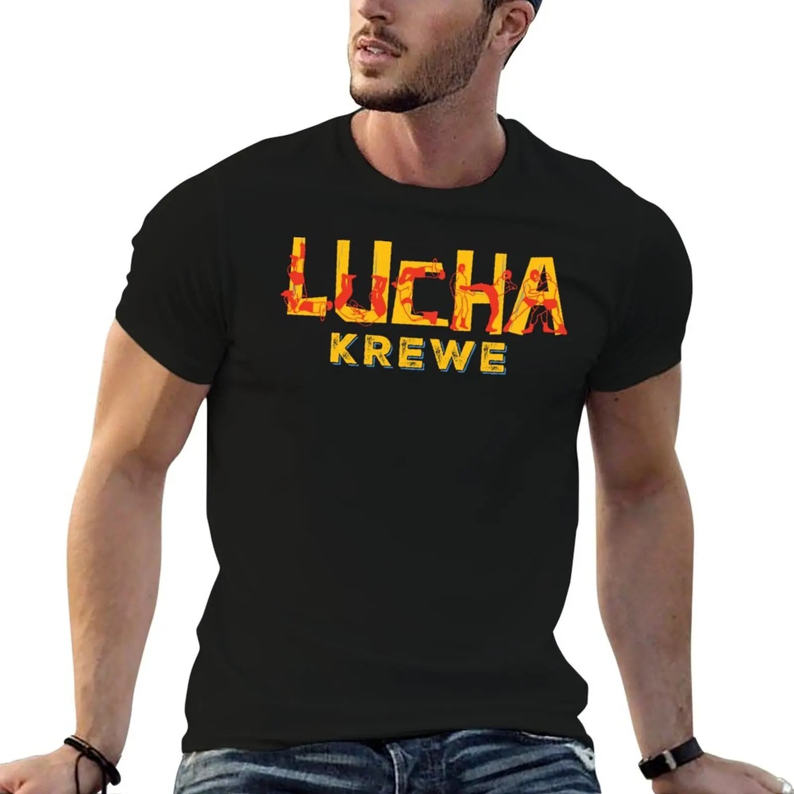 

Lucha Letters by Chris Grim T-Shirt anime t shirts oversize t shirts for man graphic tees T-Shirt