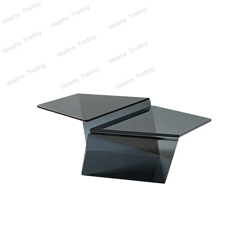 

Italian creative special-shaped glass coffee table modern minimalist artist tea table