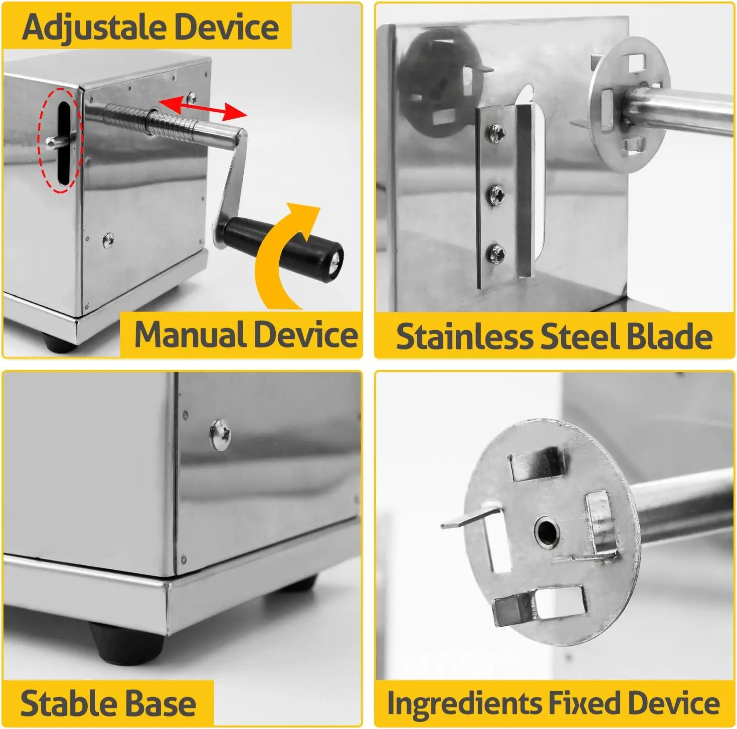 Mvckyi-Aço Inoxidável Manual Tornado Potato Spiral Cutter, Acessórios de Cozinha, Twisted Potato Slicer, EUA, Frete Grátis