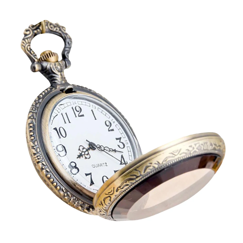 

Quartz Pocket Pocket Watch Retro for Men Women Mini Glass Portable Lightweight Chain Beautiful Craftsmanship