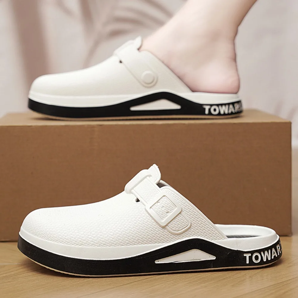 

Clogs Slippers For Men Fashion Garden Shoes Casual Waterproof Beach Summer EVA Flat Sandals Vacation Pool Men Shoes