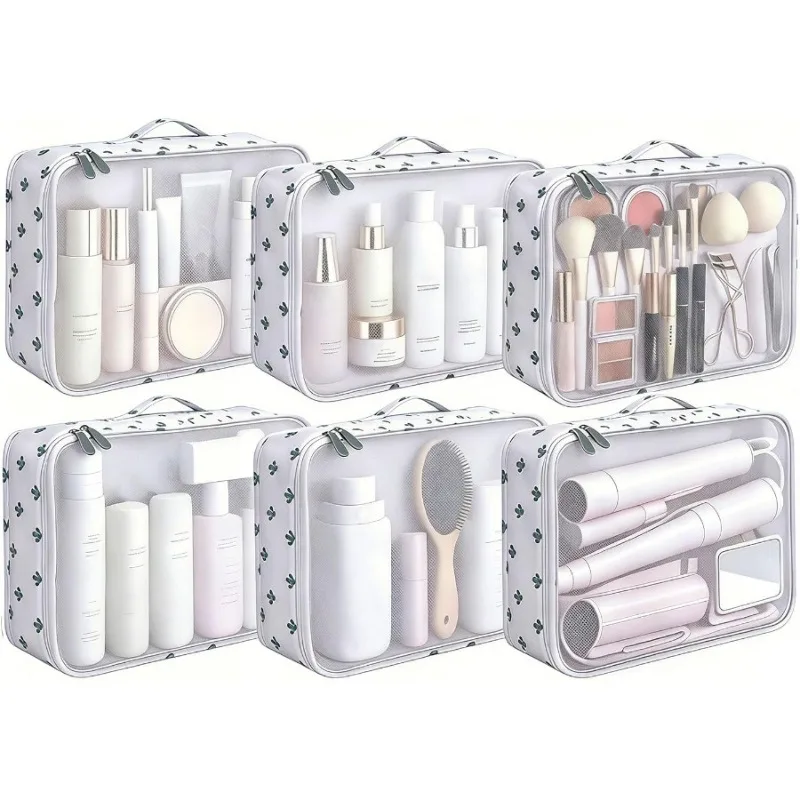 40*30*12CM Lightweight Foldable Packing Cubes Luggage Packing Organizers for Travel,See Through Breathable Mesh Design 2/4/6Pcs