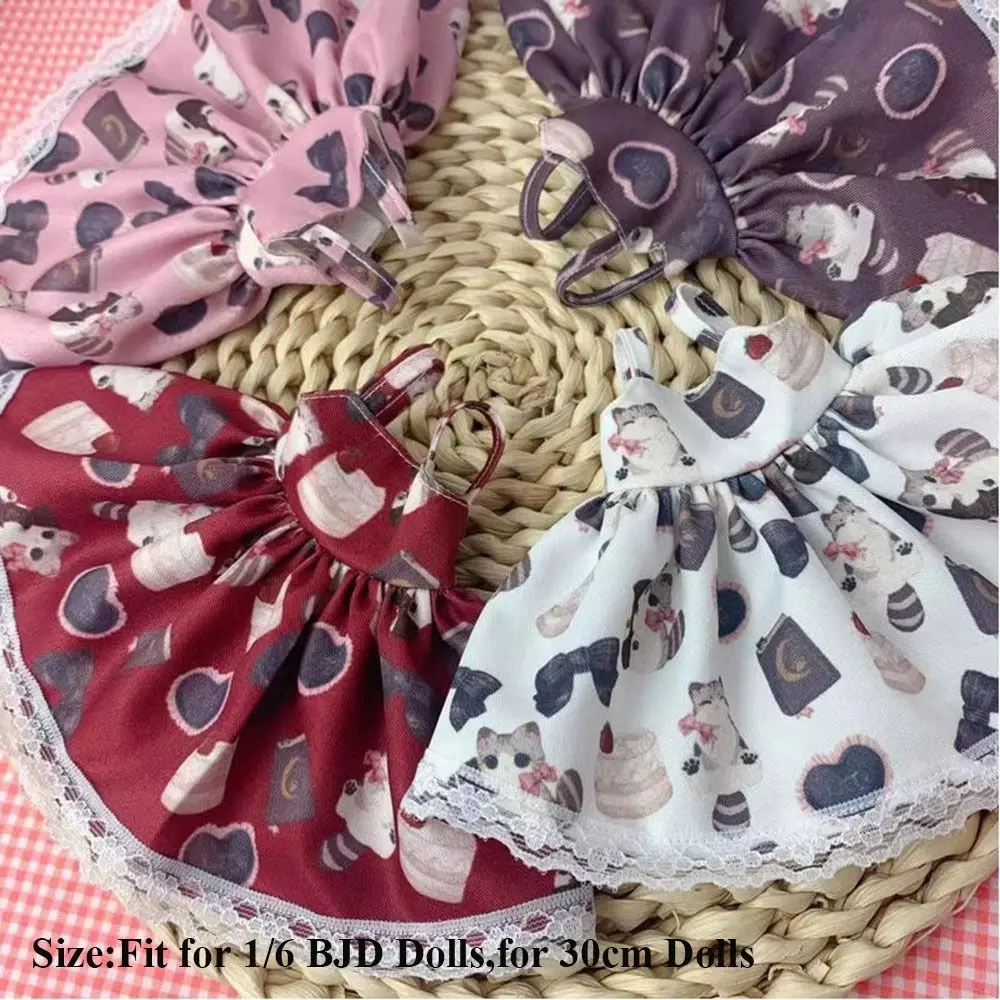 Vêtements élégants pour poupée faite à la main, Mini robes en dentelle, accessoires de bricolage décontractés, robe à imprimé Floral pour poupées 1/6 BJD 30cm