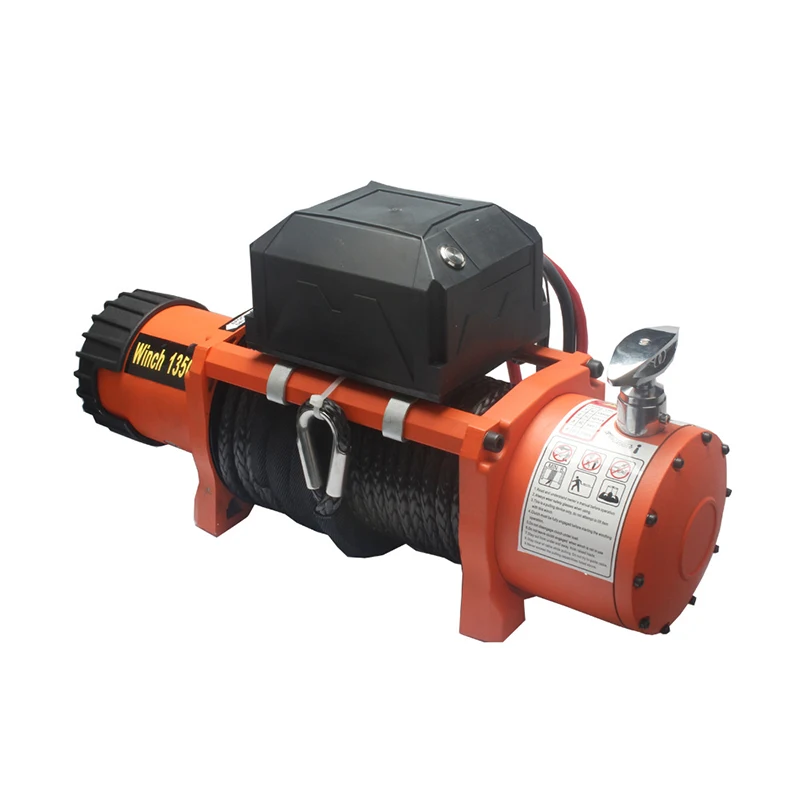 12V 24V 13500lbs Off-road Vehicle Modification Rescue Self-rescue Electric Winch Electric Hoist small crane 24m length wire rope