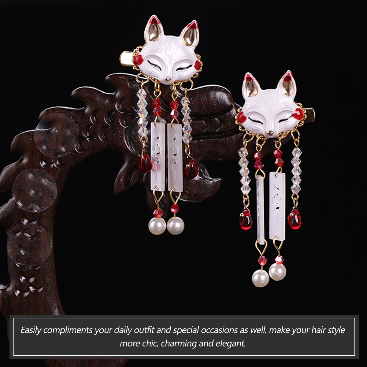 

Fox Hair Clip Cute Animal Tassel Barrette Girls Accessories Kimono Style Hairpin For Party Wedding Photo Hairstyles