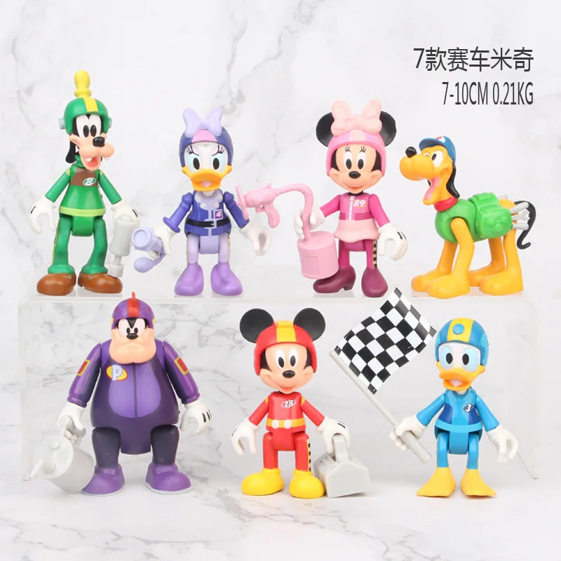 7pcs/set Disney Anime Cartoon PVC Action Figures Toys Mickey Minnie Mouse Donald Duck Goofy Pluto Dolls Collection Kids Gift