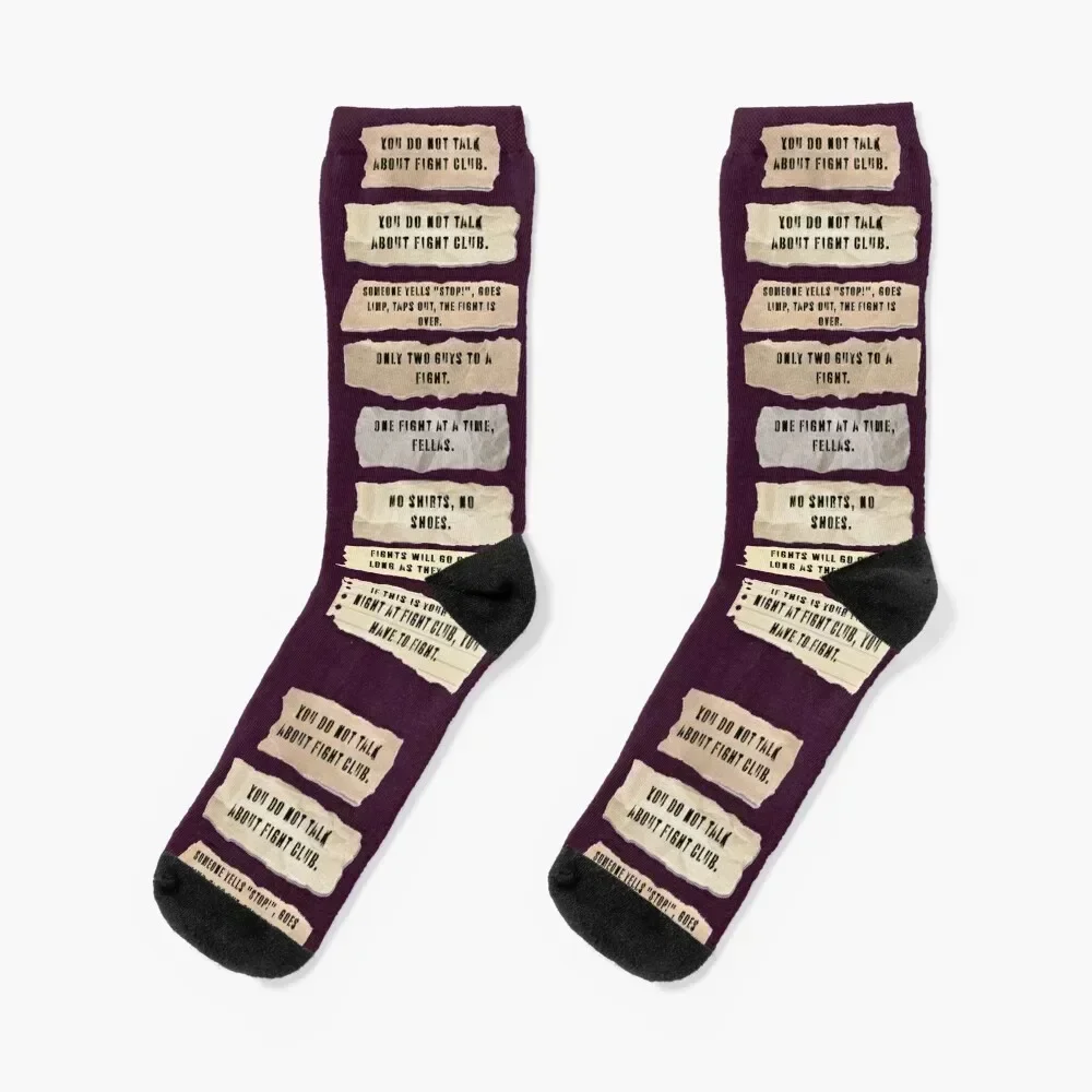 

Fight Club Rules Socks summer valentine gift ideas retro new in's Socks Girl Men's