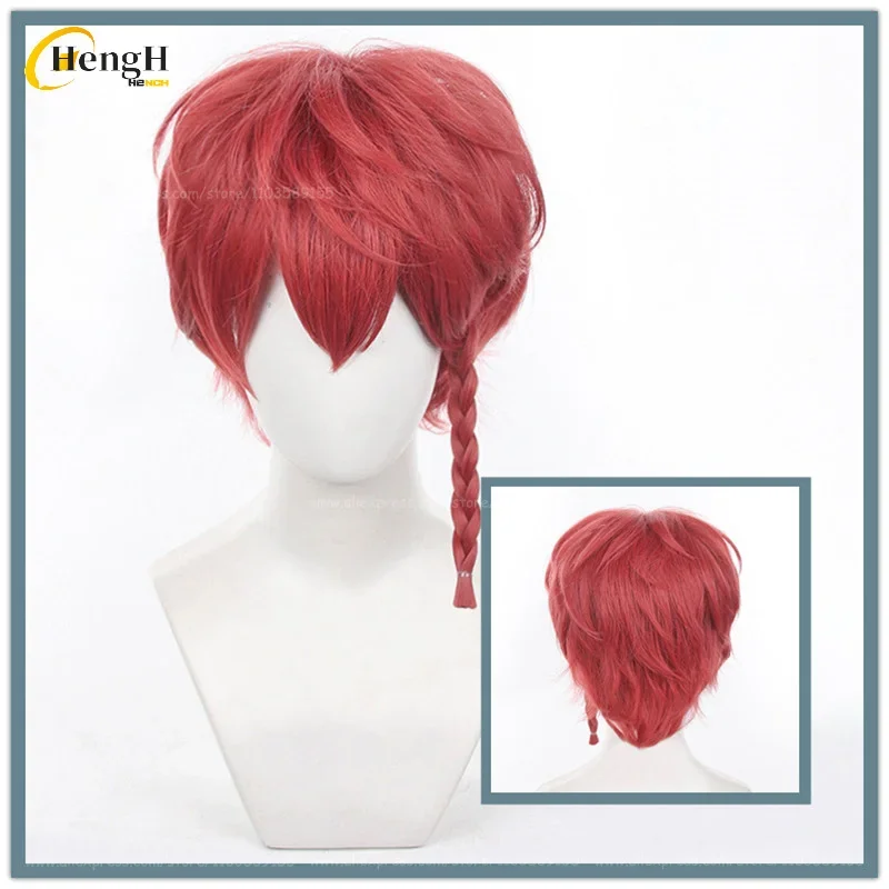 

В наличии аниме синтетический Kurona Ranze унисекс 30 см красный парик с косой термостойкие волосы Хэллоуин вечерние косплей аниме парики