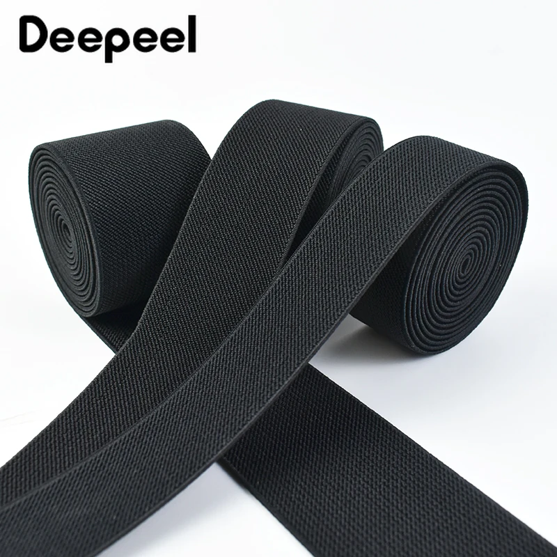 

4M 10-80mm Black Nylon Elastic Band Pants Jeans Waistband Rubber Bands Underwear Strap Belt Sling Stretch Tape Sewing Accessory