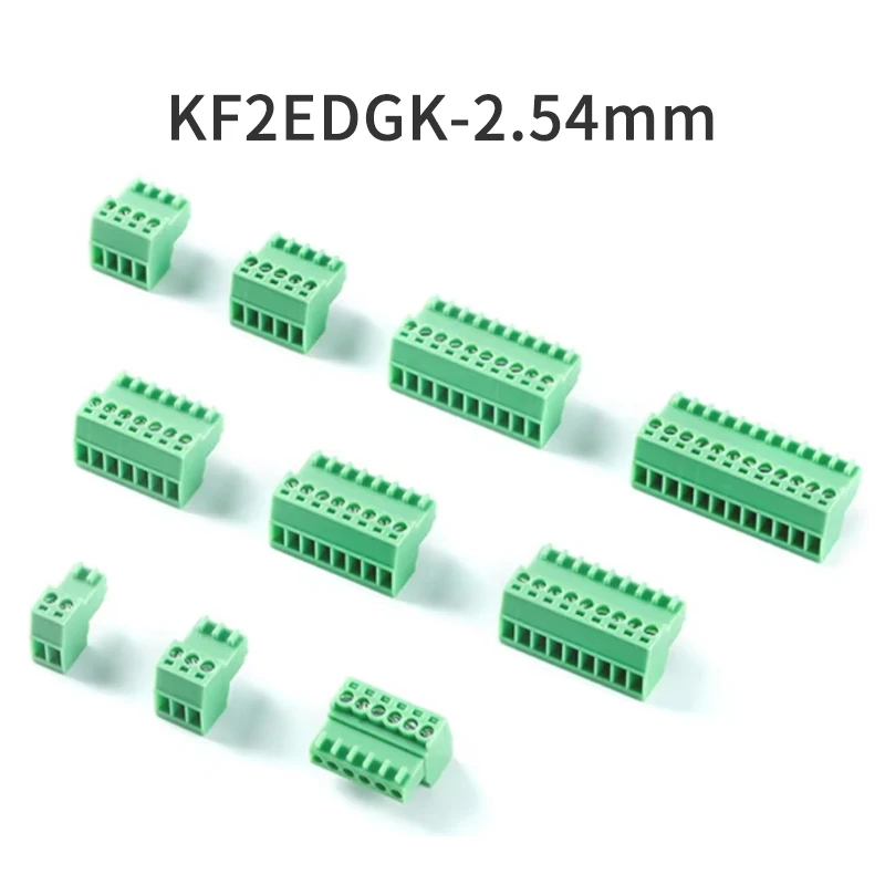 (10 Pieces) KF2EDGK - 2.54mm 2EDGK 15EDGK 2P 3P 4P ~ 12P Pluggable Connector Terminal Block Plug 125V 4A 2.54mm Pitch