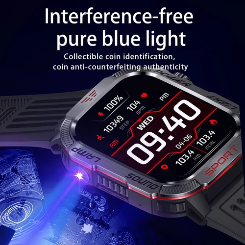 Imagen 2 del producto Nuevo LED Flashlight SMART Watch Men Bluetooth Call Waterproof 600mah Battery smartwatch Heart Monitor SMART Watch for Xiaomi