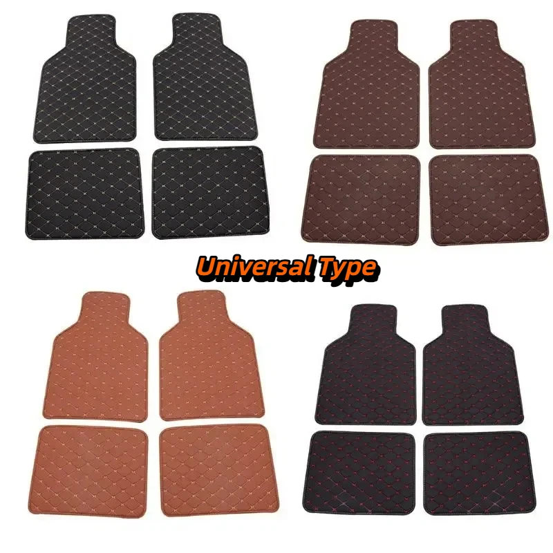 

Автомобильные коврики, универсальные 4-х шт., коврики из искусственной кожи, нескользящие коврики для автомобилей, грузовиков, внедорожников, передние и задние коврики, коврики для ног, автомобильные аксессуары