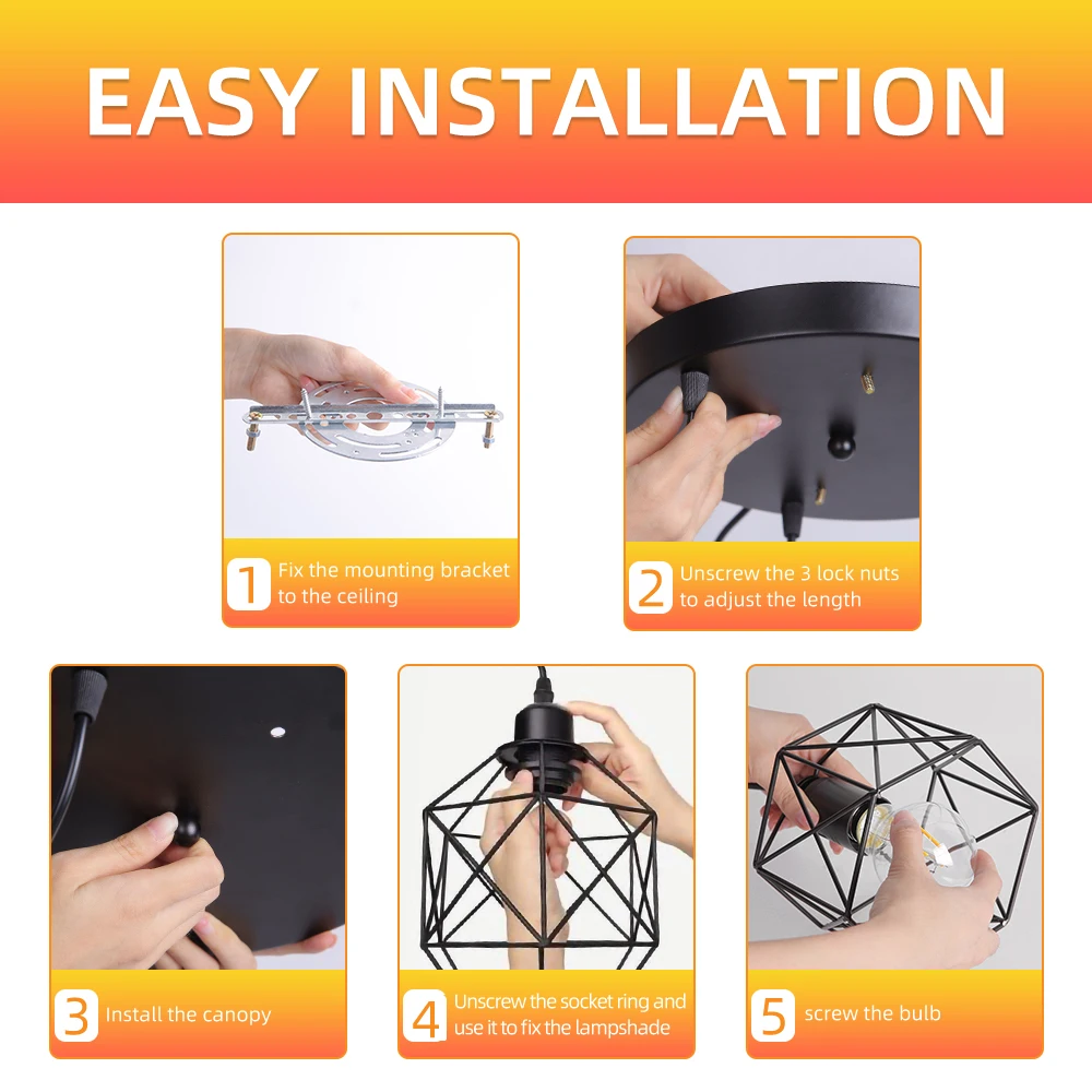 Room Decor Chandelier Led Ceiling Lighting Vintage Nordic Style Hanging Lamp kitchen Dining Living Home Christmas Pendant Light