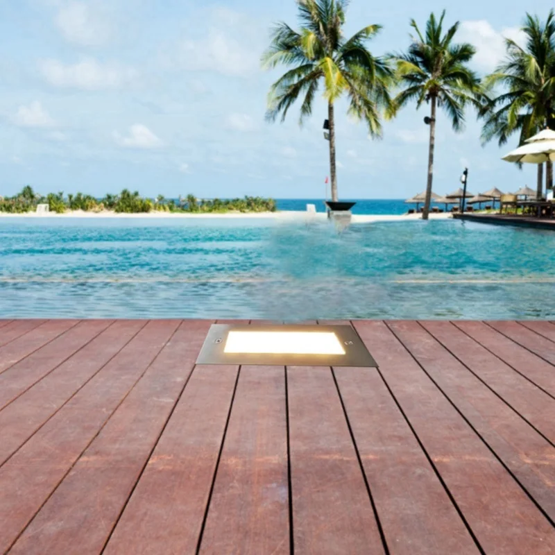 Luces de paso Luces de escalera de paisaje rectangulares de acero inoxidable resistentes al agua para interiores y exteriores