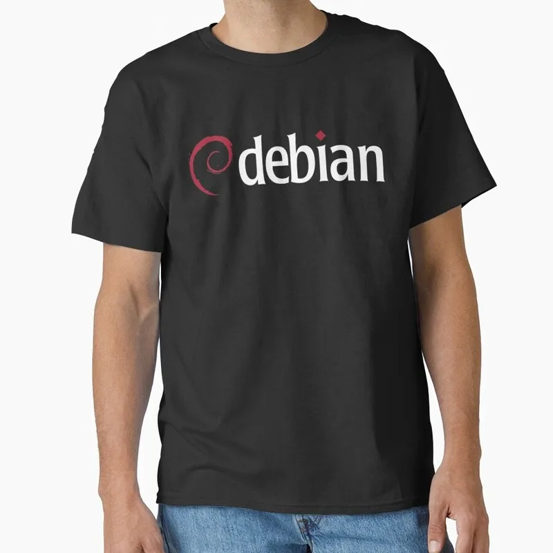 Dark Debian Linux Ubuntu Linux Operating System Graphic T‑Shirt Casual Short Sleeve Tees Geek IT Developer Fan Gift Streetwear